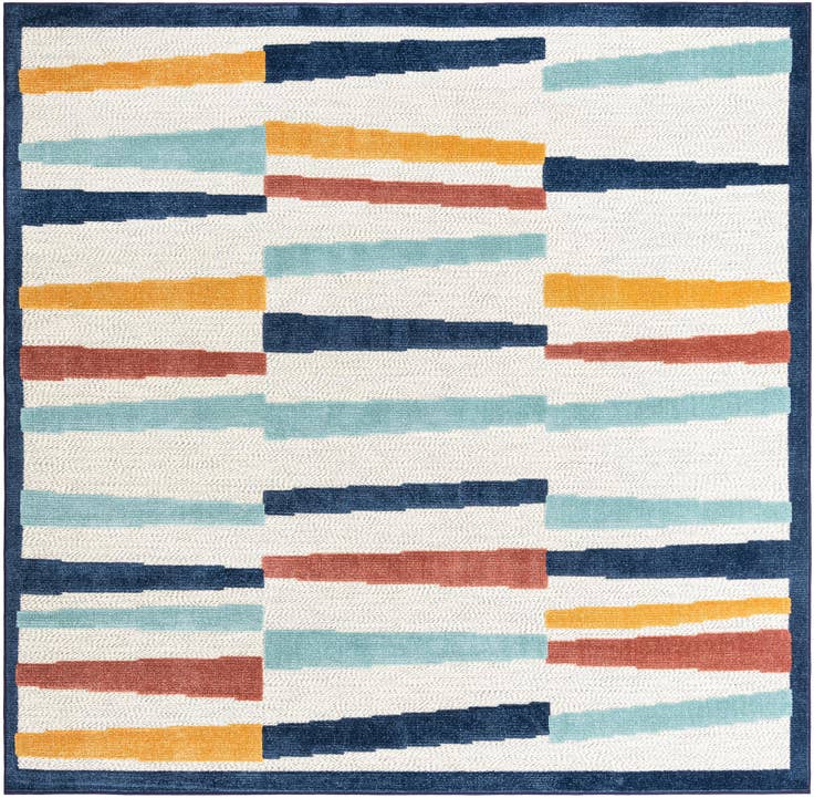 Detail image of 7' 10 x 7' 10 Easy-Clean Belize Indoor / Outdoor Square Rug
