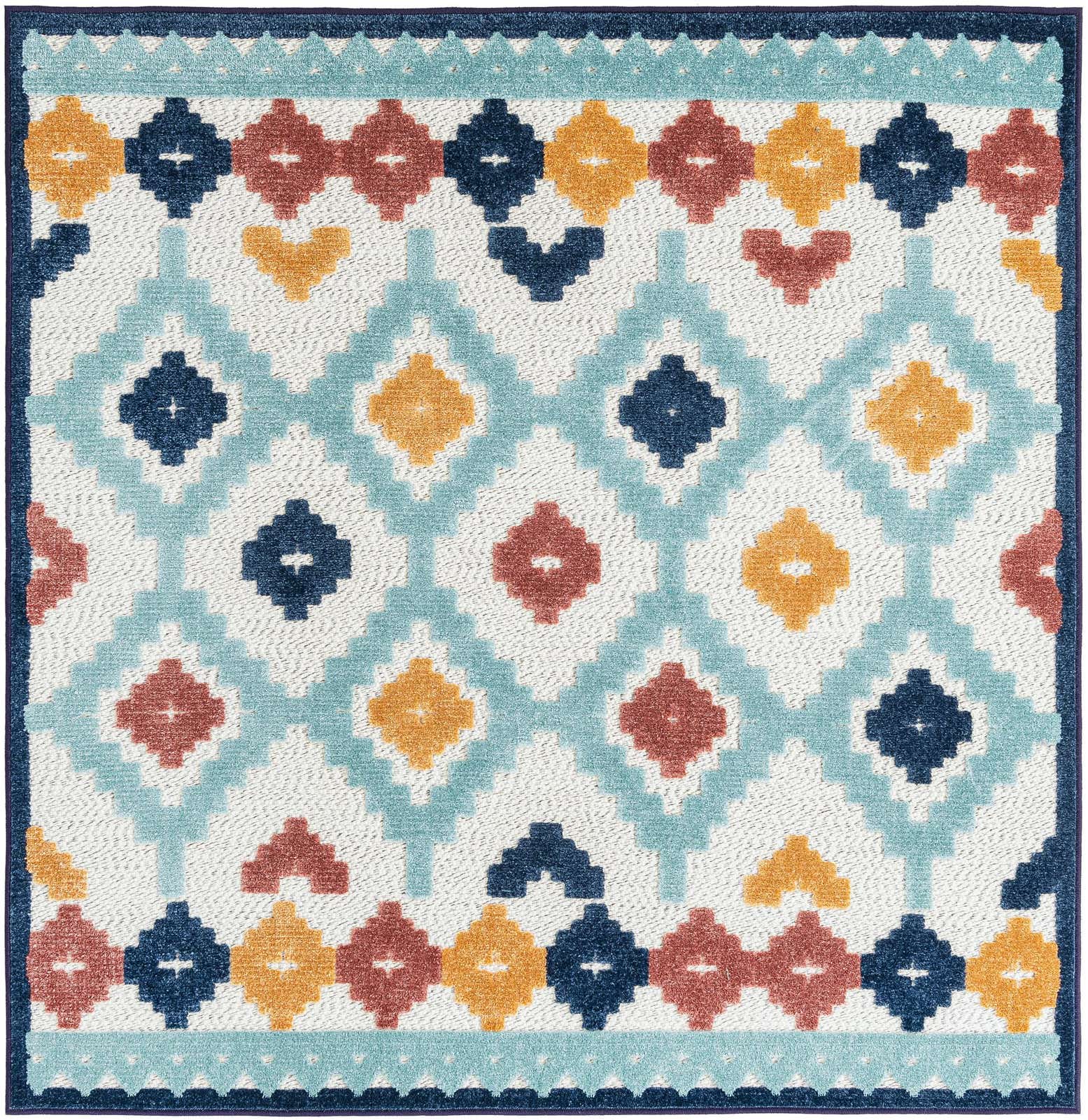 5' 3 x 5' 3 Easy-Clean Belize Indoor / Outdoor Square Rug