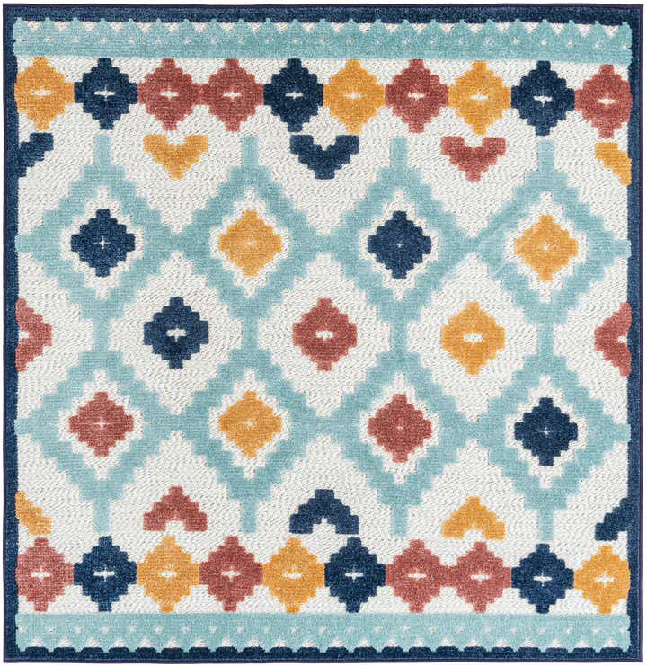5' 3 x 5' 3 Easy-Clean Belize Indoor / Outdoor Square Rug