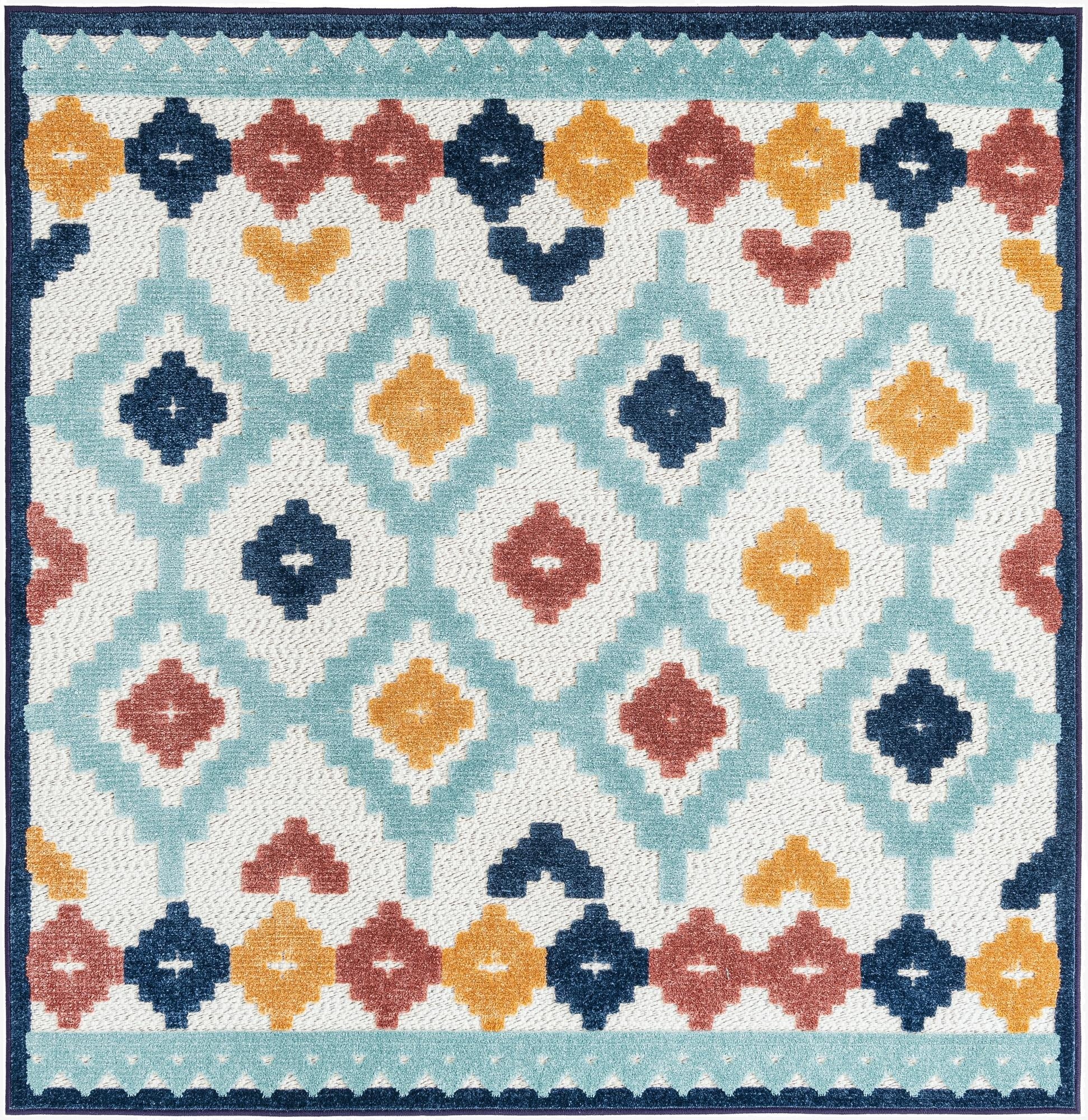 5' 3 x 5' 3  Washable Belize Indoor / Outdoor Square Rug