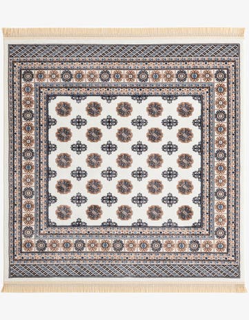 Ivory Bokhara Square Rug