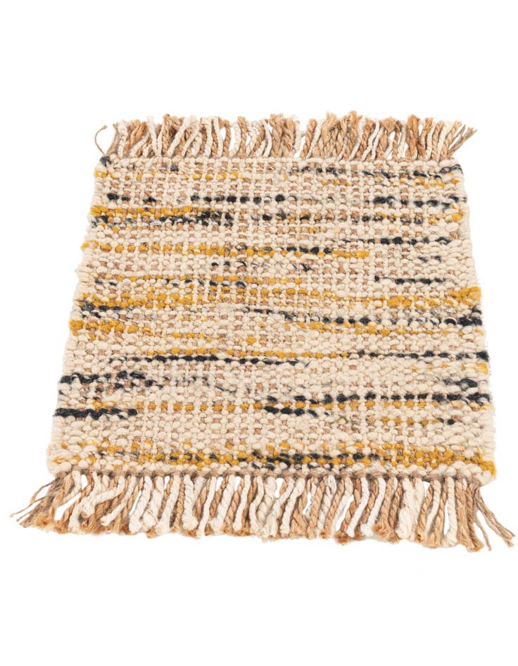 Detail image of 1' 7 x 1' 7  Hand Braided Jute Square Rug