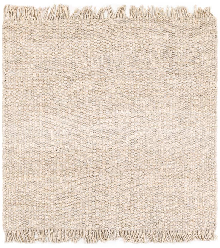 Detail image of 5' 1 x 5' 1 Hand Woven Chunky Jute Square Rug