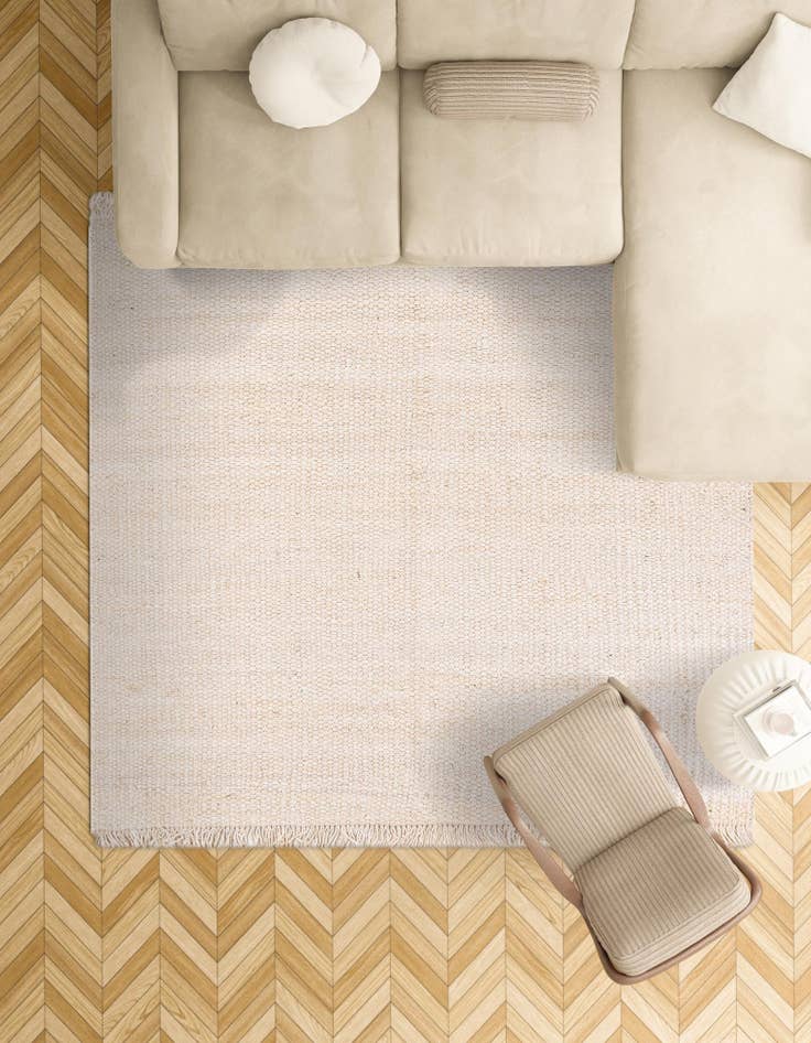 Detail image of 7' 10 x 7' 10 Hand Woven Chunky Jute Square Rug