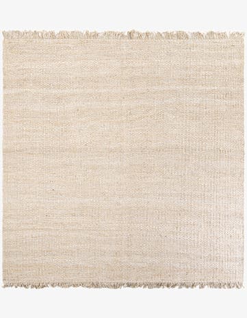 Ivory Hand Woven Chunky Jute Square Rug