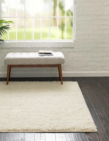 Ivory Everyday Shag Square Rug