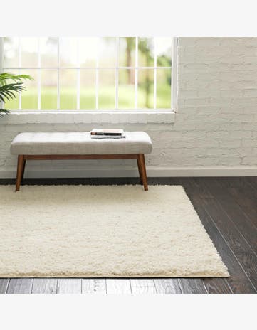 Ivory Everyday Shag Square Rug