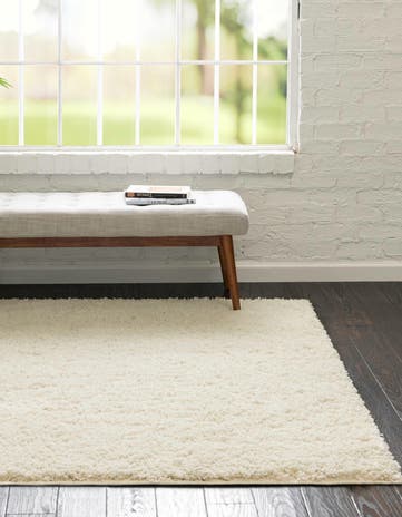 Ivory Everyday Shag Square Rug