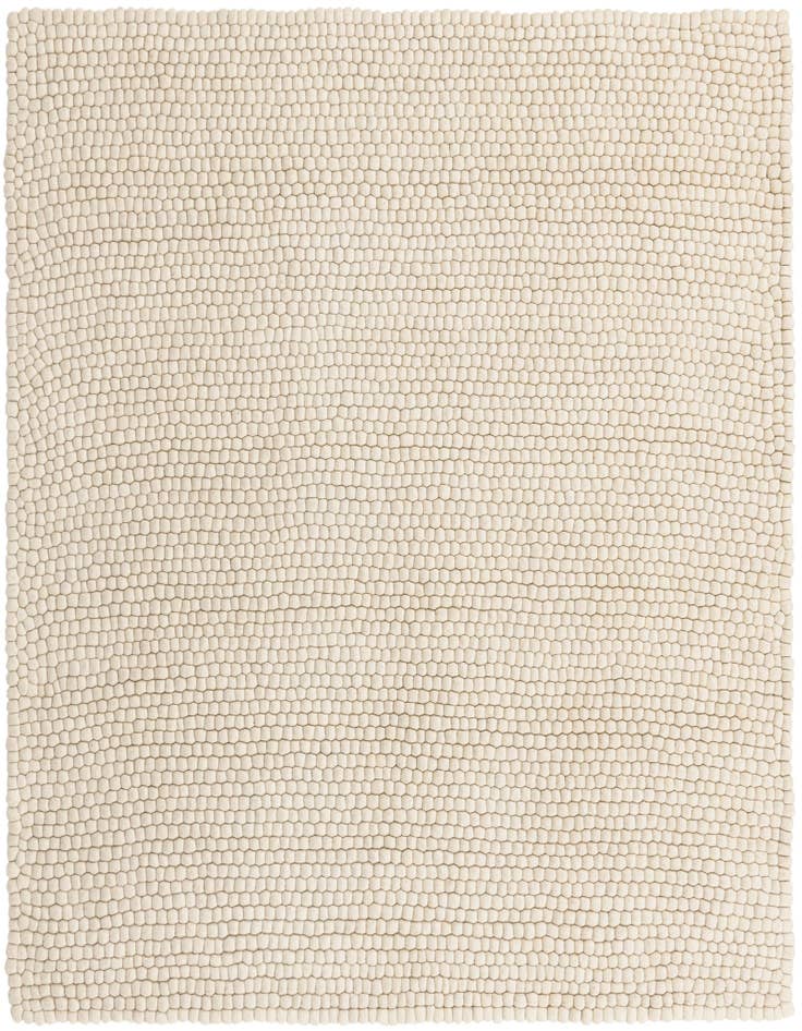 Detail image of 7' 10 x 7' 10 Hand Woven Felt Ball Wool Square Rug