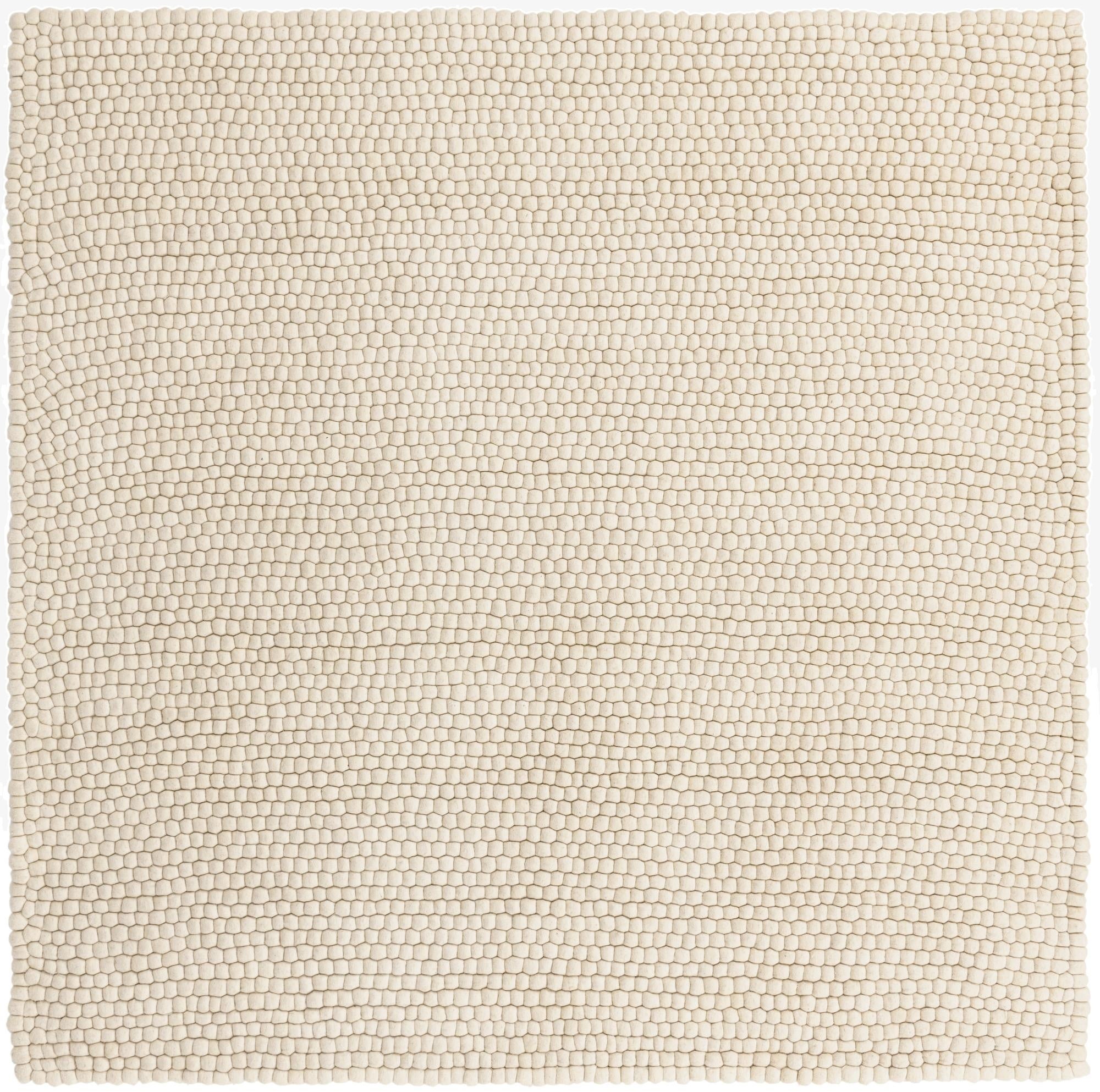 7' 10 x 7' 10  Hand Woven Felt Ball Wool Square Rug