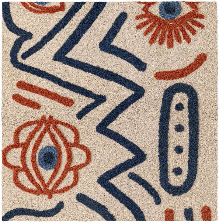 8' x 8' Handtufted Wool Square Rug