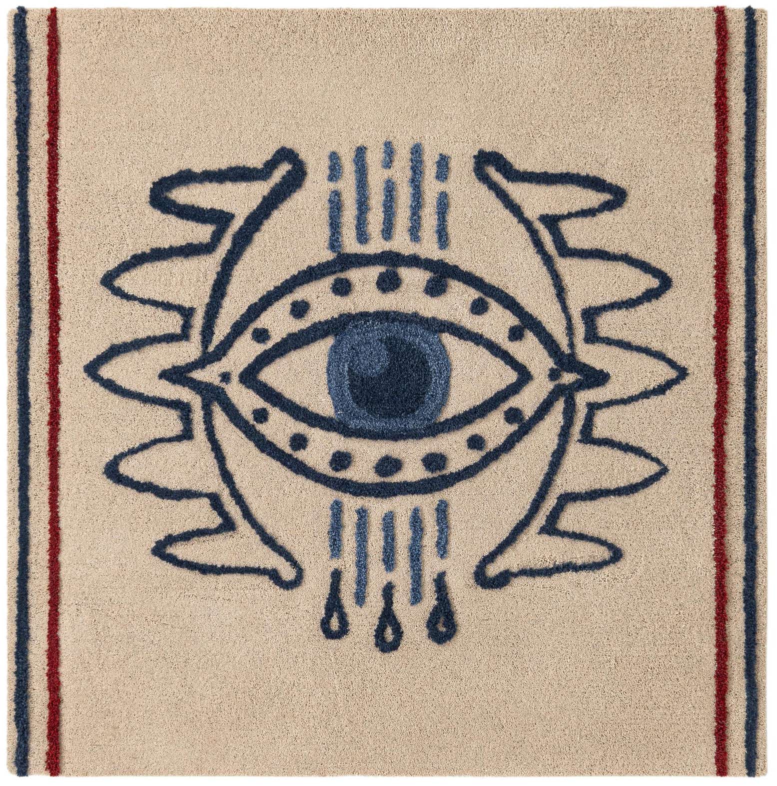 4' 1 x 4' 1 Handtufted Wool Square Rug