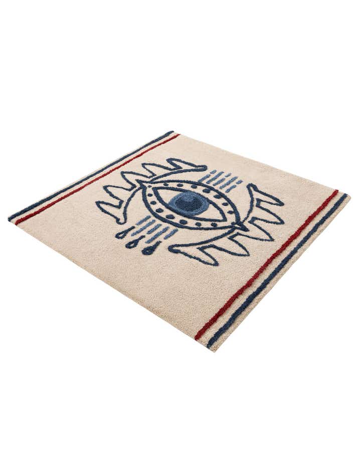 4' 1 x 4' 1 Handtufted Wool Square Rug