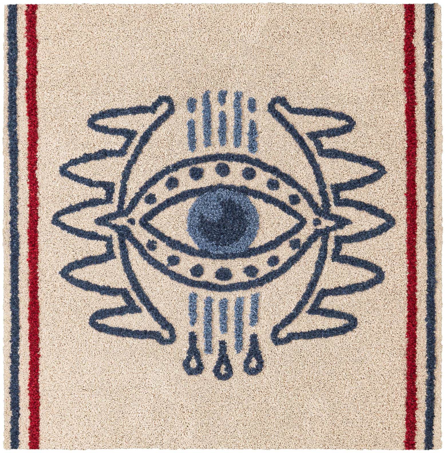 5' 1 x 5' 1 Handtufted Wool Square Rug