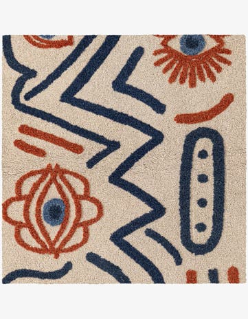 5' 1 x 5' 1 Handtufted Wool Square Rug