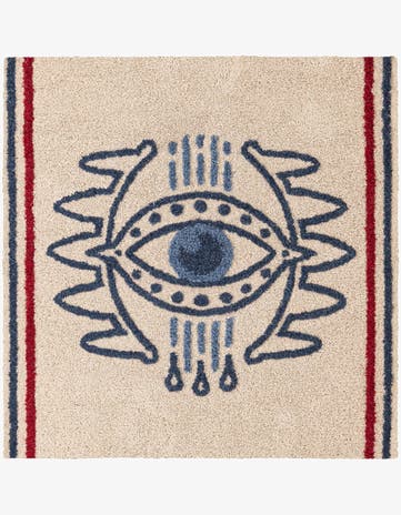 5' 1 x 5' 1 Handtufted Wool Square Rug