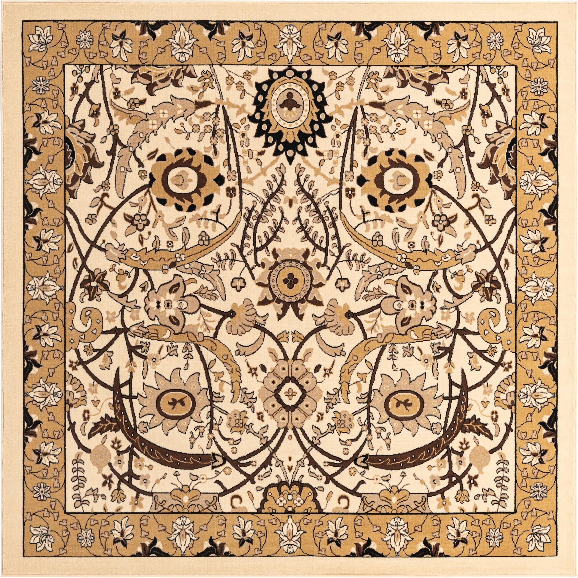 7' 10 x 7' 10 Isfahan Design Square Rug