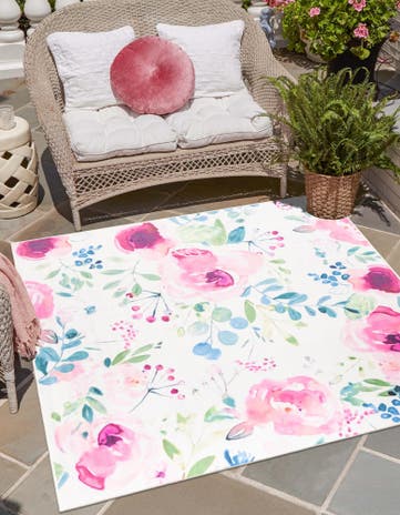 7' 10 x 7' 10 Easy-Clean Jill Zarin Caribbean Indoor / Outdoor Square Rug