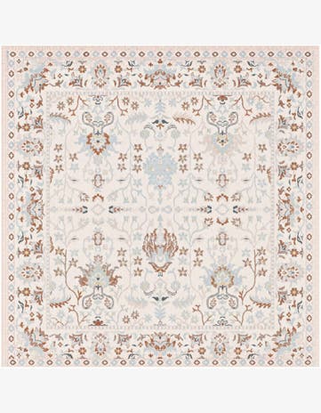 Ivory Kamala Washable Square Rug