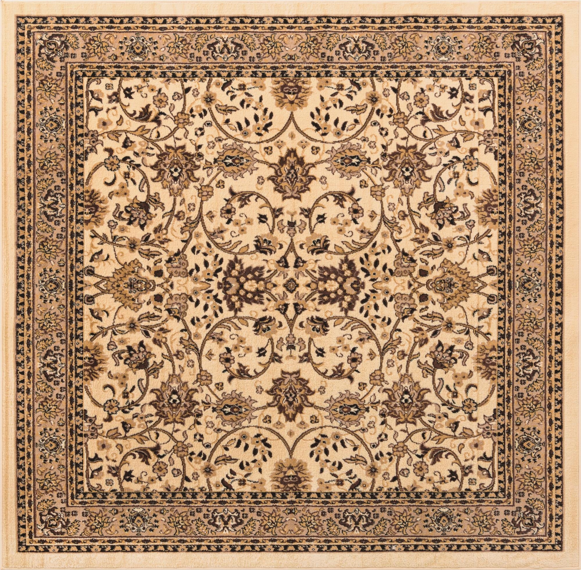 Primary image 7' 10 x 7' 10 Kashan Design Square Rug