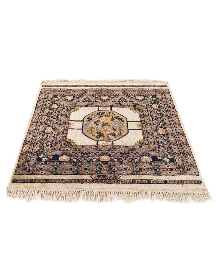 Detail image of 2' 11 x 3'  Hand Knotted Kashmir Oriental Square Rug