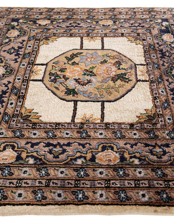 Detail image of 2' 11 x 3'  Hand Knotted Kashmir Oriental Square Rug