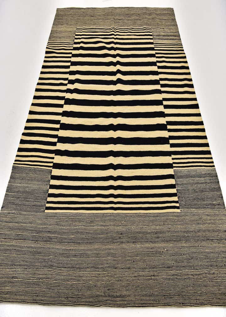 6' x 7' 7 Hand Woven Kilim Modern Wool Square Rug