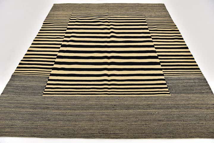 6' x 7' 7 Hand Woven Kilim Modern Wool Square Rug