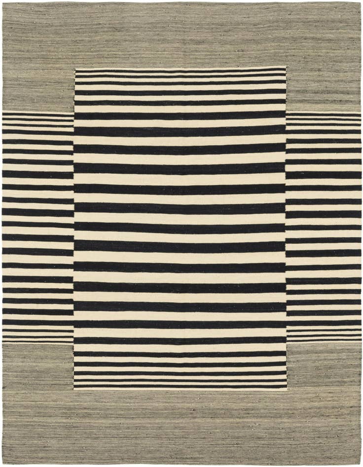 Detail image of 6' x 7' 7 Hand Woven Kilim Modern Wool Square Rug