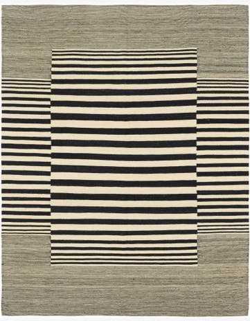 6' x 7' 7 Hand Woven Kilim Modern Wool Square Rug