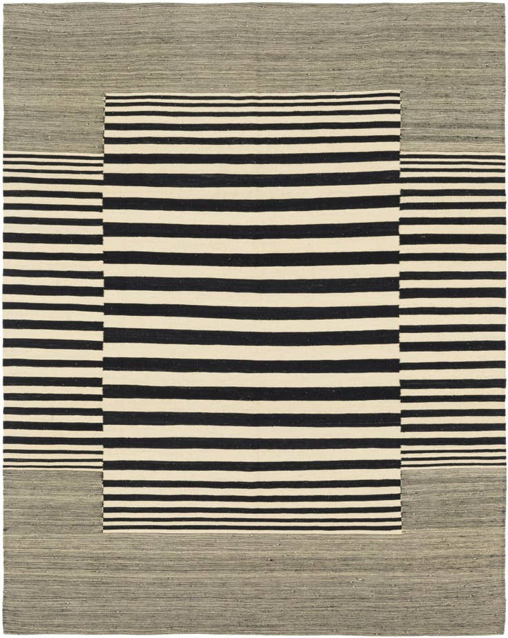 Detail image of 6' x 7' 7 Hand Woven Kilim Modern Wool Square Rug
