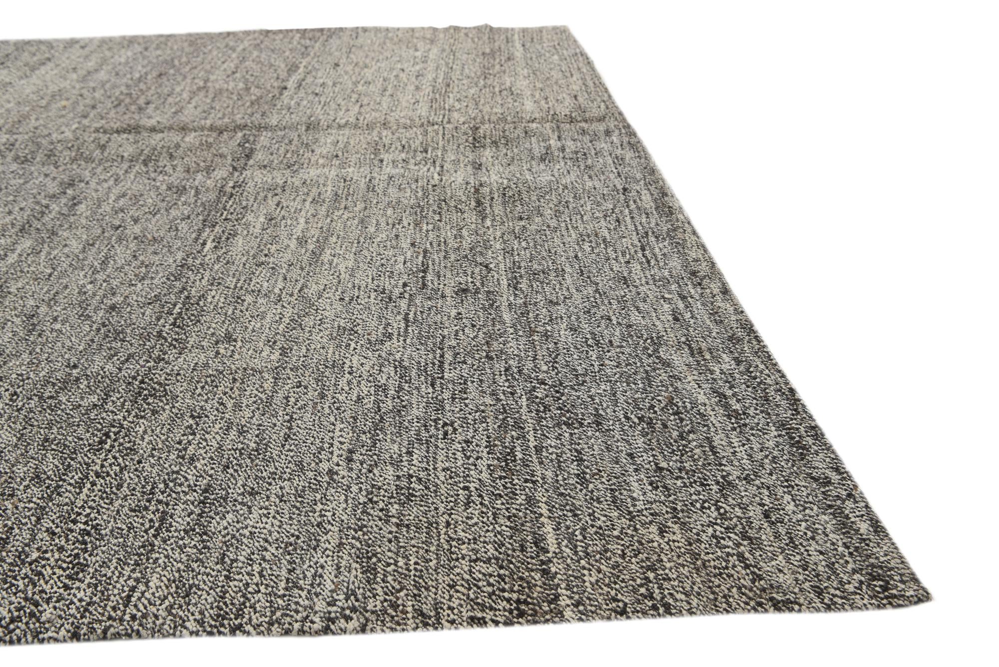6' 4 x 6' 10 Hand Woven Kilim Modern Wool Square Rug