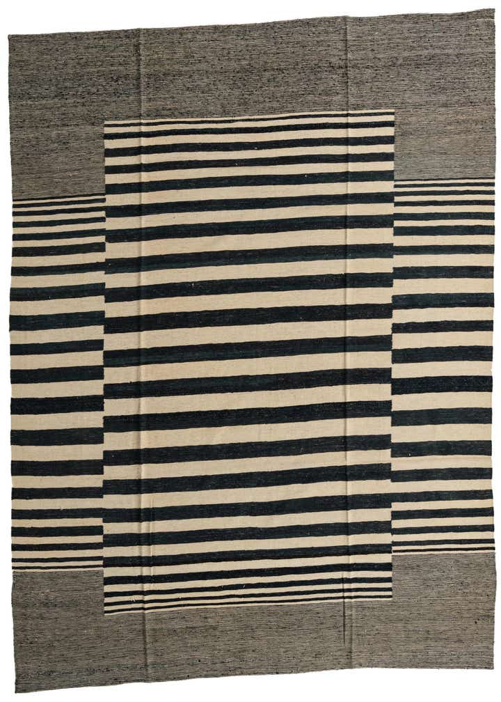 8' 9 x 9' 6 Hand Woven Kilim Modern Wool Square Rug