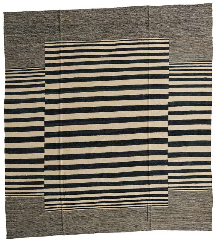 8' 9 x 9' 6 Hand Woven Kilim Modern Wool Square Rug