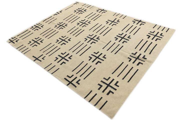 5' 4 x 6' 6 Hand Woven Kilim Modern Wool Square Rug