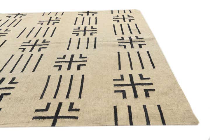 5' 4 x 6' 6 Hand Woven Kilim Modern Wool Square Rug