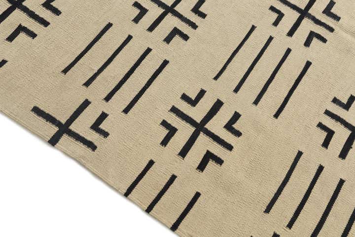 5' 4 x 6' 6 Hand Woven Kilim Modern Wool Square Rug