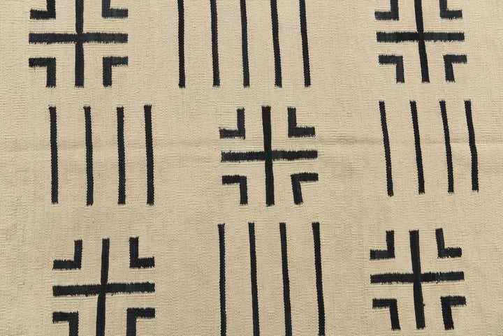 5' 4 x 6' 6 Hand Woven Kilim Modern Wool Square Rug