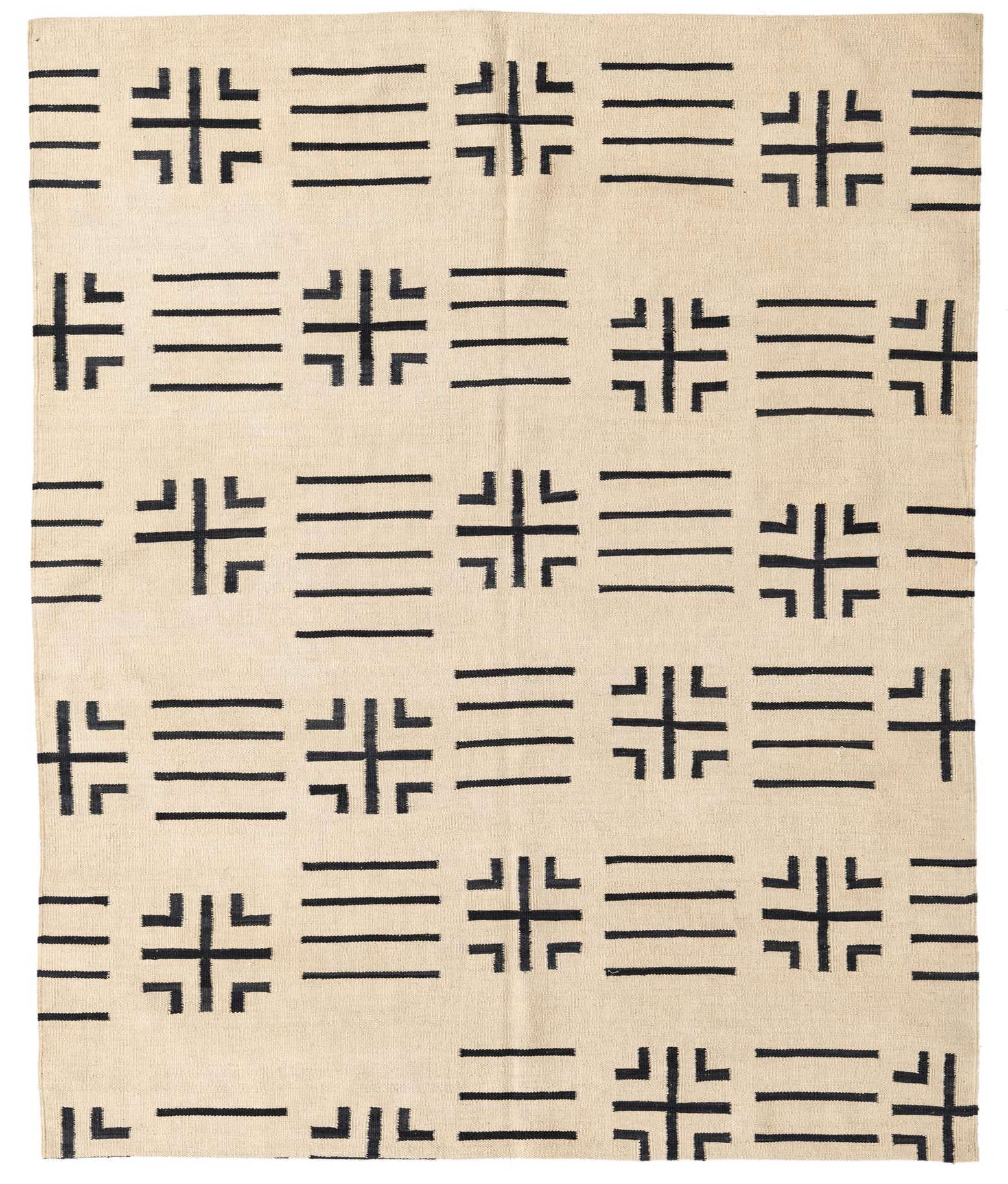 5' 4 x 6' 6 Hand Woven Kilim Modern Wool Square Rug