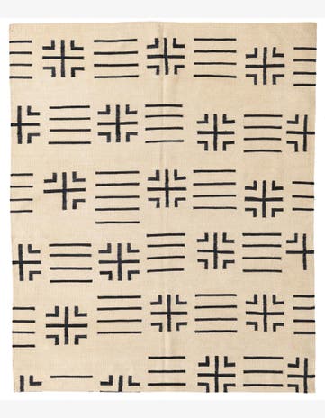 5' 4 x 6' 6 Hand Woven Kilim Modern Wool Square Rug