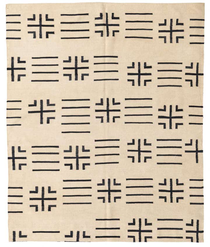 5' 4 x 6' 6 Hand Woven Kilim Modern Wool Square Rug