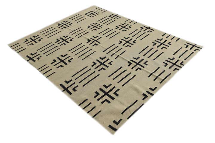 5' 3 x 6' 6 Hand Woven Kilim Modern Wool Square Rug
