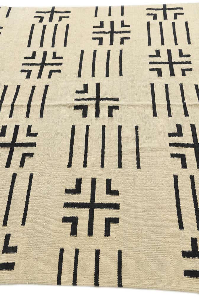 5' 3 x 6' 6 Hand Woven Kilim Modern Wool Square Rug