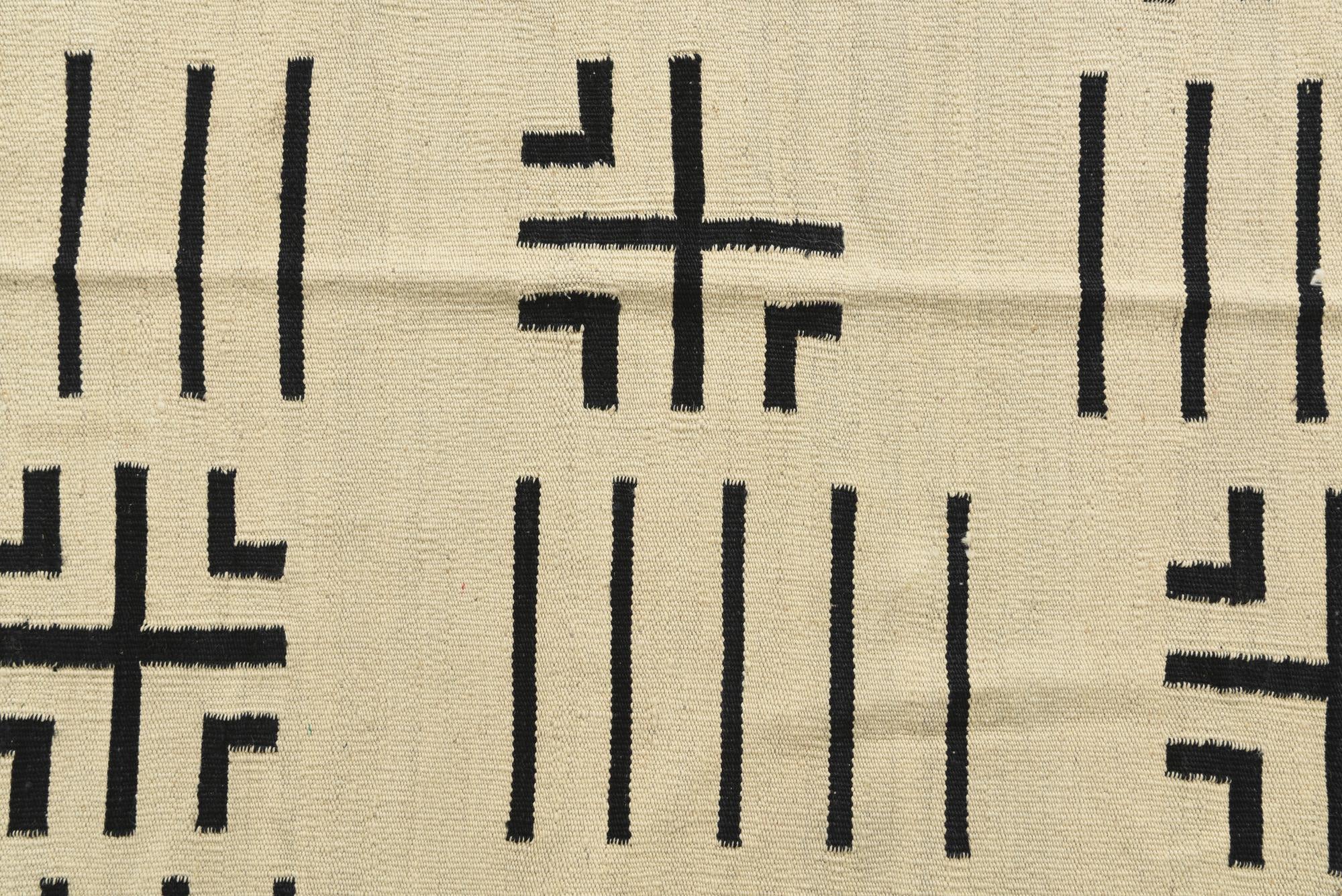 5' 3 x 6' 6 Hand Woven Kilim Modern Wool Square Rug