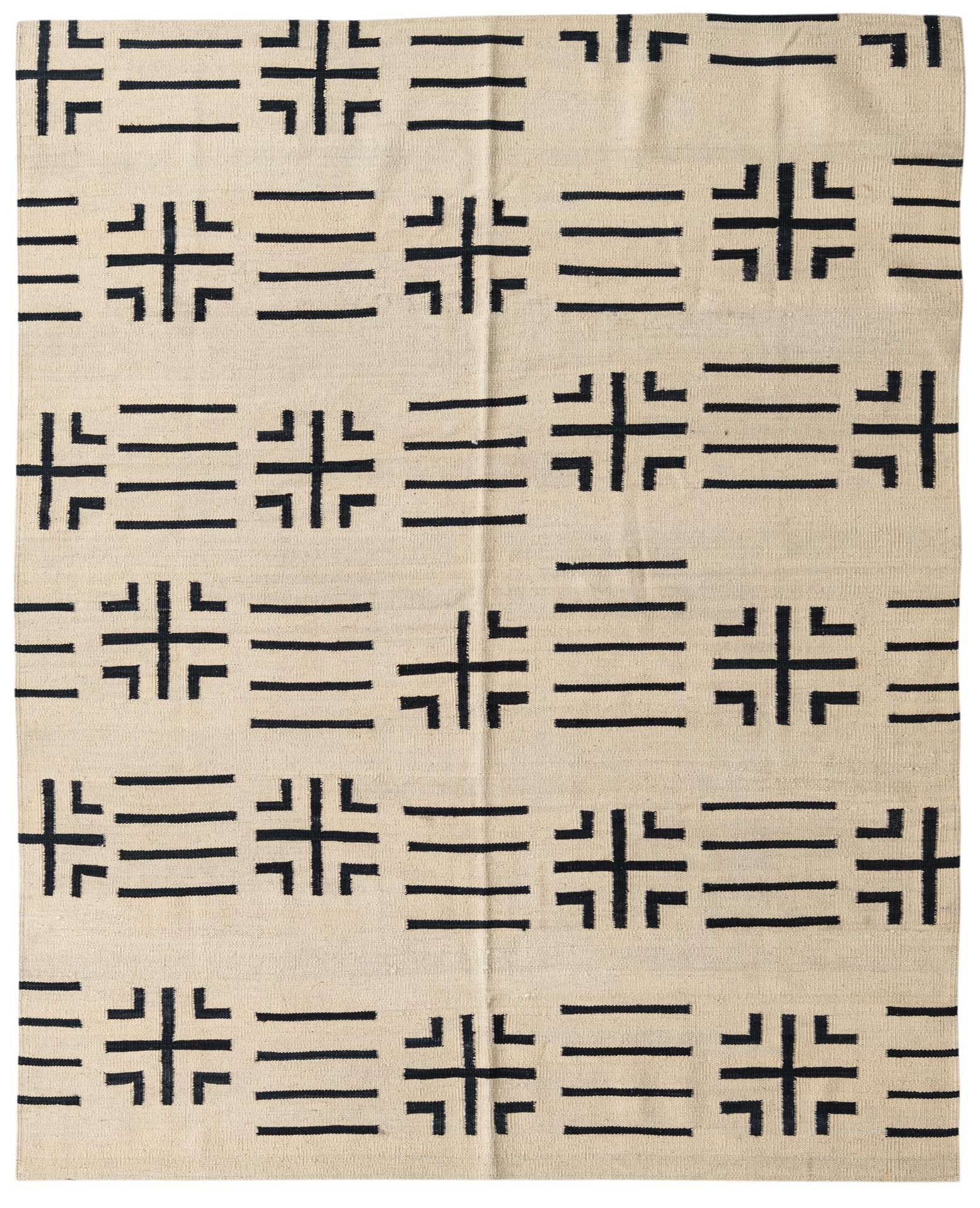 5' 3 x 6' 6 Hand Woven Kilim Modern Wool Square Rug