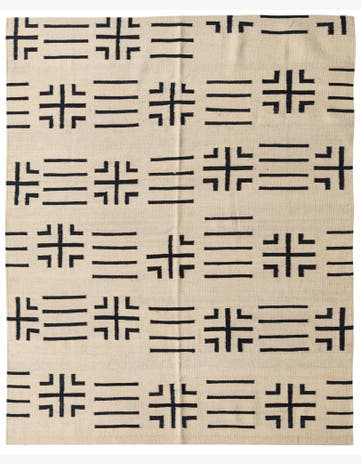 5' 3 x 6' 6 Hand Woven Kilim Modern Wool Square Rug