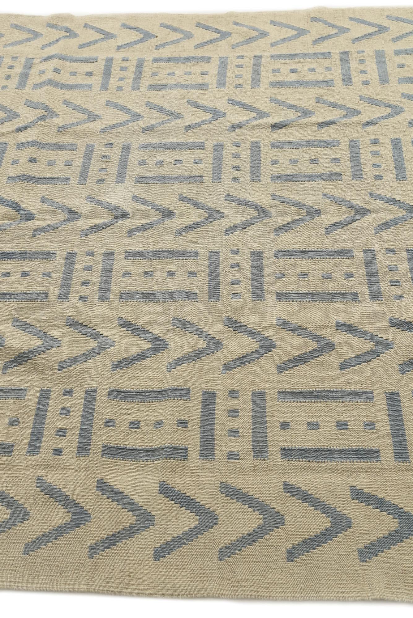 5' 3 x 6' 4 Hand Woven Kilim Modern Wool Square Rug