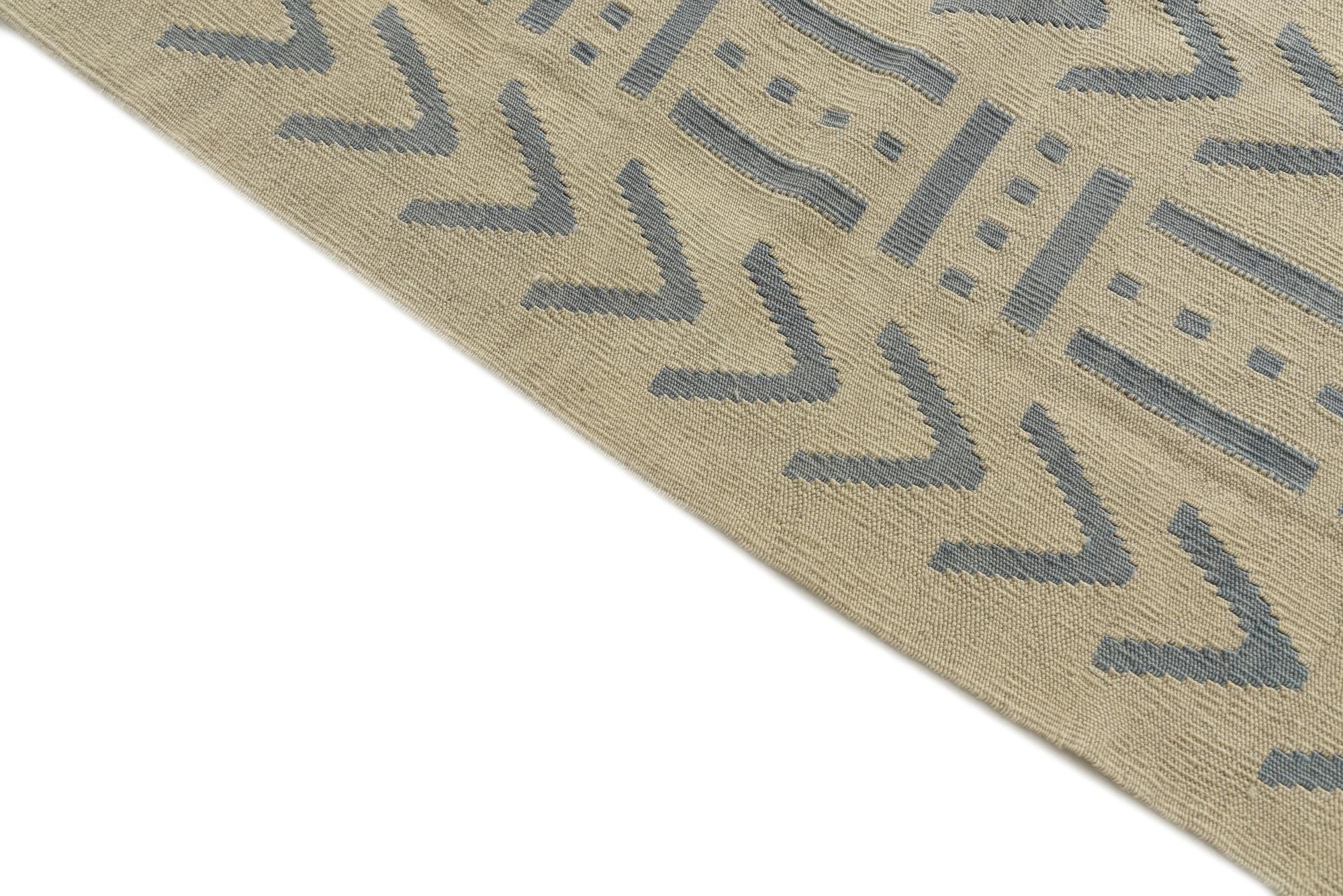 5' 3 x 6' 4 Hand Woven Kilim Modern Wool Square Rug