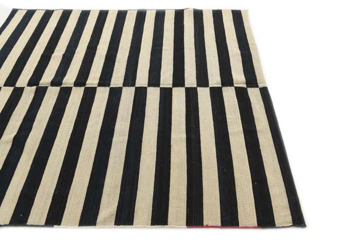5' 2 x 5' 7 Hand Woven Kilim Modern Wool Square Rug