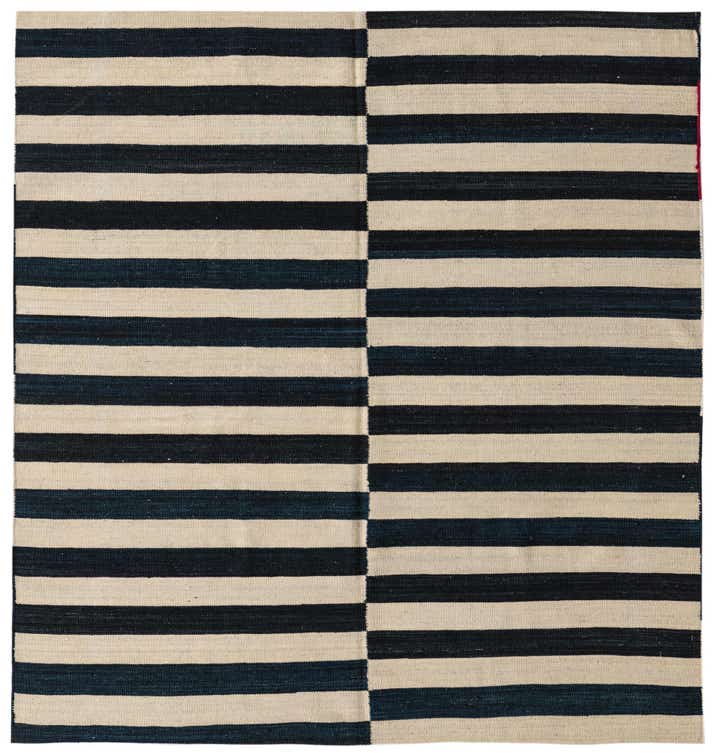5' 2 x 5' 7 Hand Woven Kilim Modern Wool Square Rug